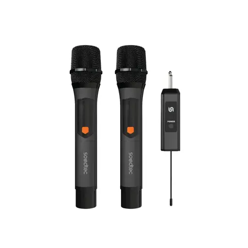 Porodo Soundtec Duo Mic Aluminum Rechargeable Wireless Microphone