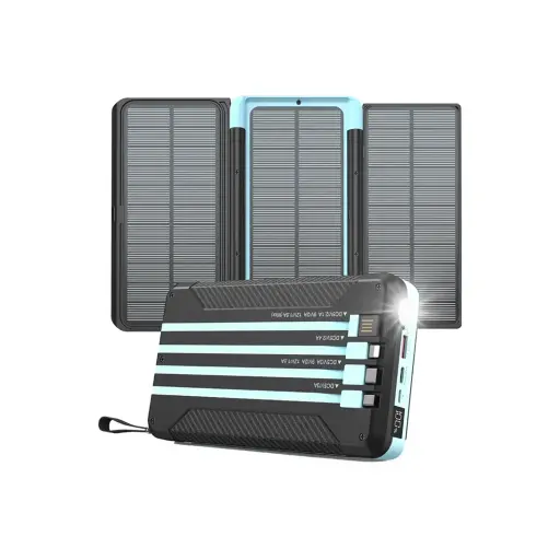 Powerology 16000mAh Solar Multi-Cable Power Bank