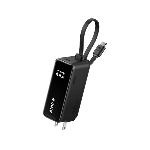 Anker Power Bank (30W, 5k, Fusion, Built-In USB-C Cable)