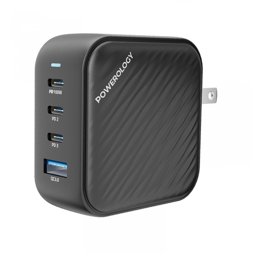 Powerology 3 Port PD + 1
QC3.0 GaN Wall Charger 100W